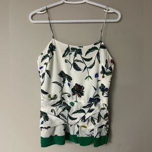 Derek Lam 10 Crosby White & Floral Silk Blouse